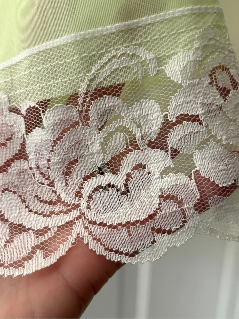 Vintage Pastel Green Lace Trim Half Slip Size XL - Picture 6 of 13
